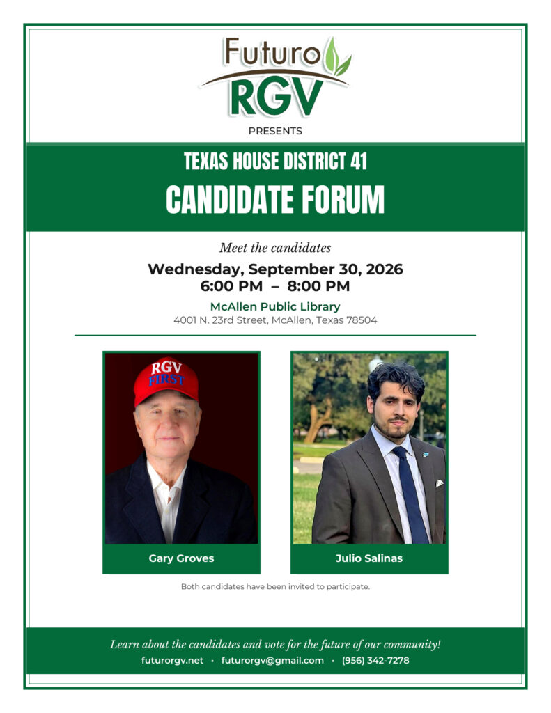 Texas House District 41 Candidate Forum – September 30 at McAllen Public Library